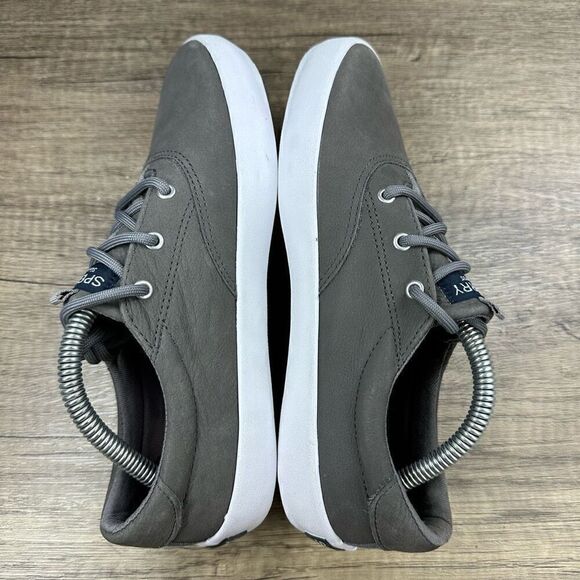 Sperry~Boy’s~”Spinnaker” Gray Leather Top Sider Shoes Casual Sneaker~Size 3M - Picture 6 of 8